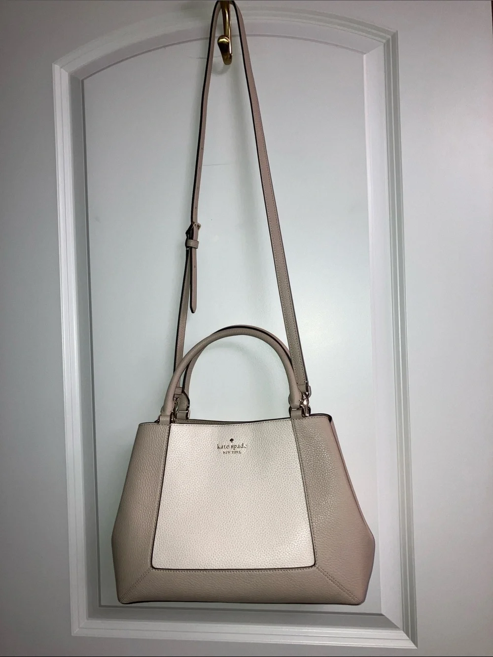 NWT  Kate Spade M Satchel Cream Tan Bag